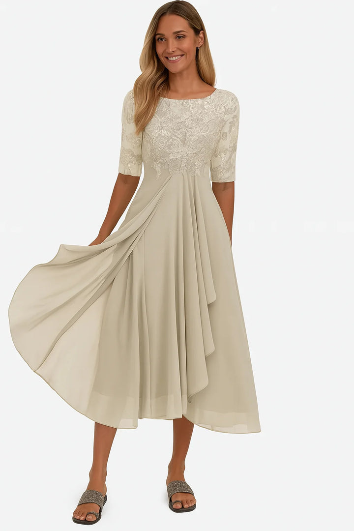 Valentina - Vestido De Renda Manga 3/4 Para Mulher