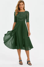Valentina - vestido de encaje manga 3/4 para mujer