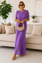 Beatriz - vestido largo de crochet con forro interior
