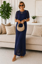 Beatriz - vestido largo de crochet con forro interior