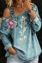 CARLA - TOP DE DENIM CON HOMBROS AL AIRE