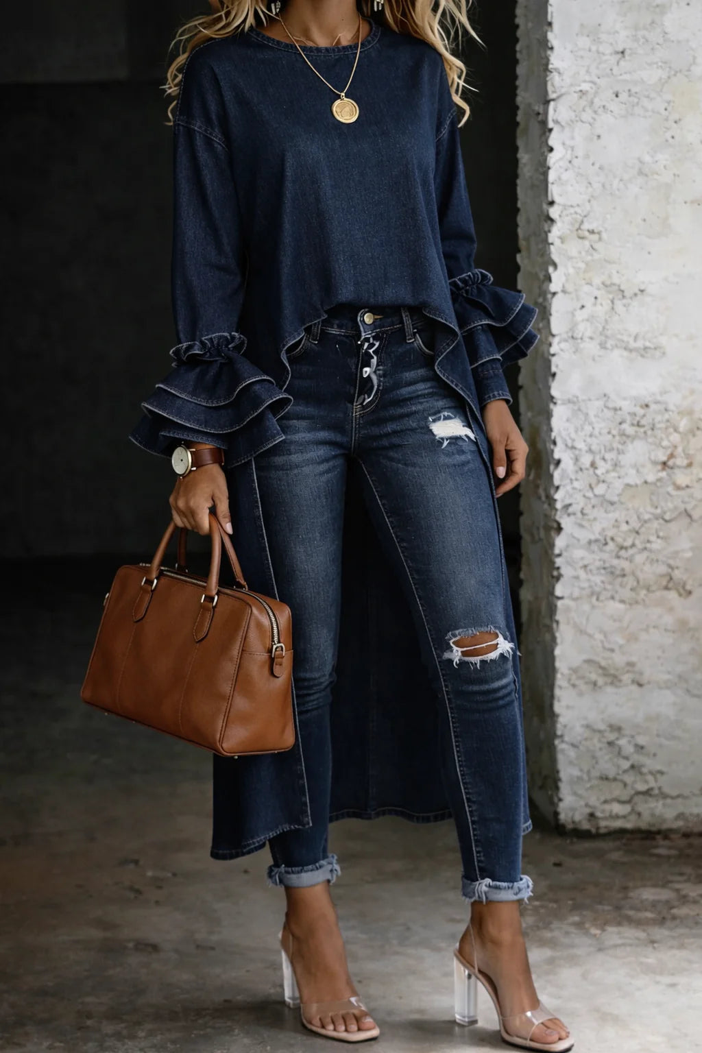 VÂNIA - BLUSA CASUAL DENIM
