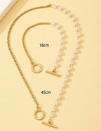Eva | Collar y Pulsera Dorados con Perlas
