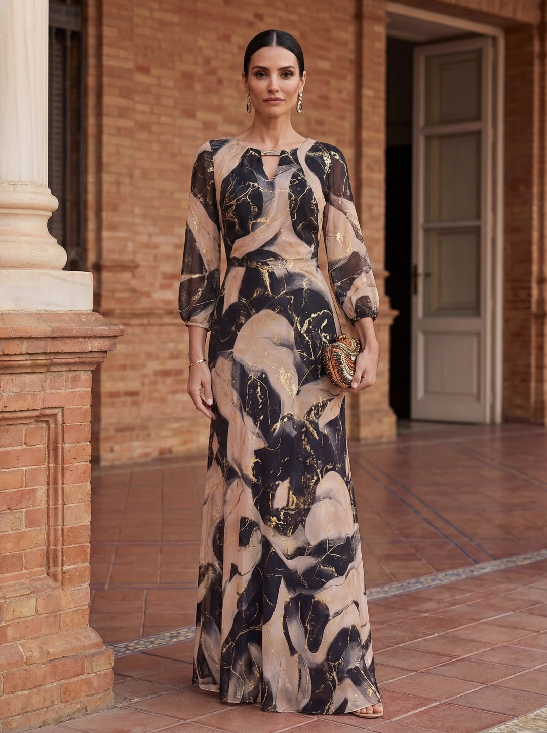 Cecília | Natural Elegance Printed Maxi Dress