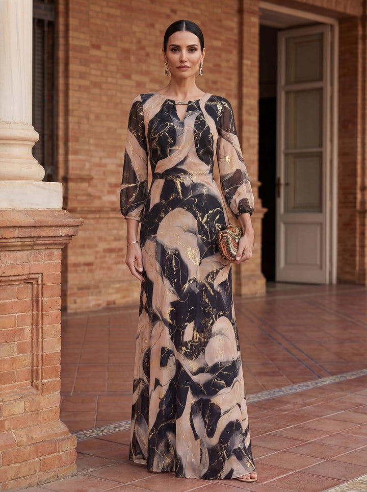 Cecília | Natural Elegance Printed Maxi Dress