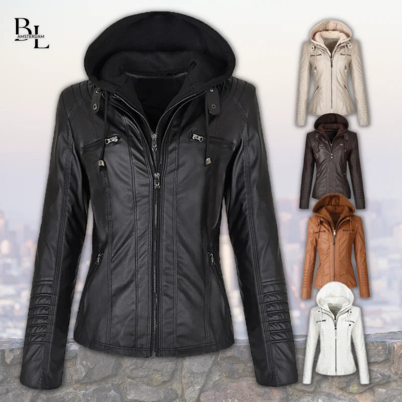 Xyla - Women's Hooded Faux Fur Coat With Zipper