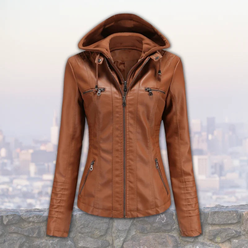 Xyla - Women's Hooded Faux Fur Coat With Zipper