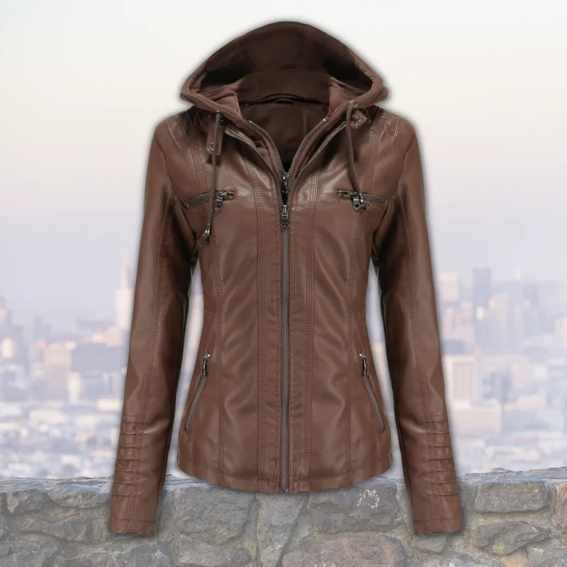 Xyla - Women's Hooded Faux Fur Coat With Zipper
