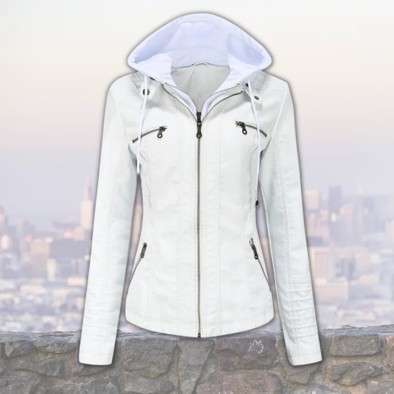 Xyla - Women's Hooded Faux Fur Coat With Zipper