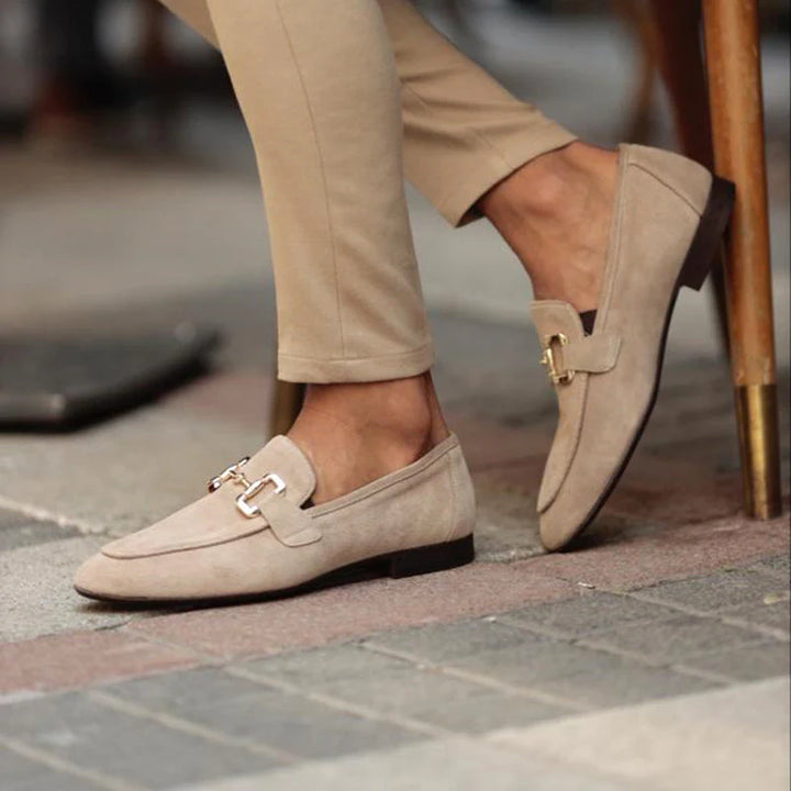 Mocasines De Ante Para Hombre Con Hebilla Horsebit