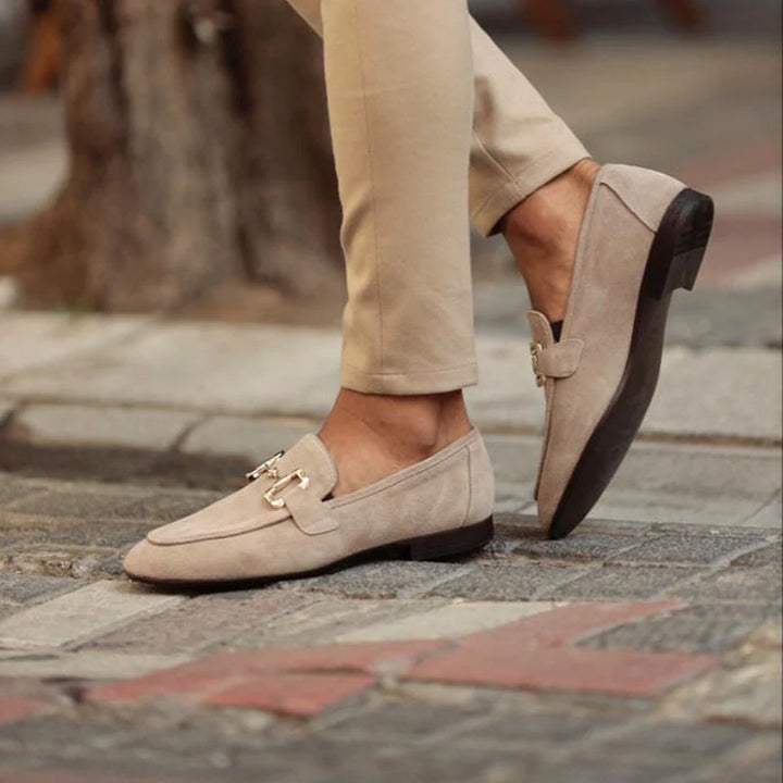 Mocasines De Ante Para Hombre Con Hebilla Horsebit