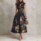 ELSA - VESTIDO MIDI PLISADO CON PATRÓN FLORAL