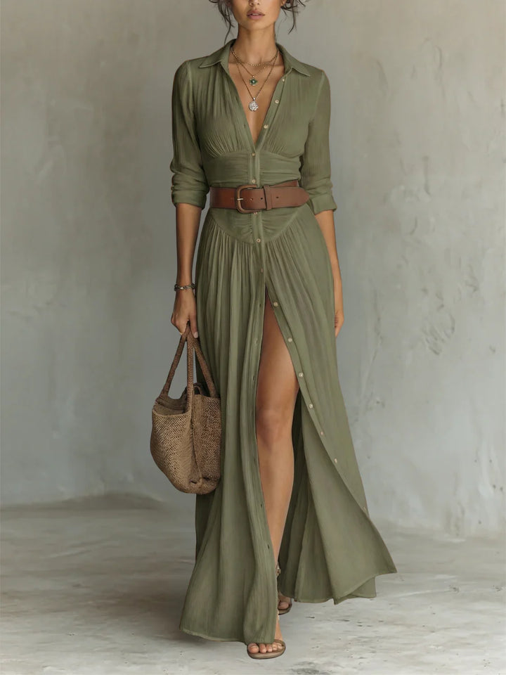 Maria - Vestido Maxi de Linho