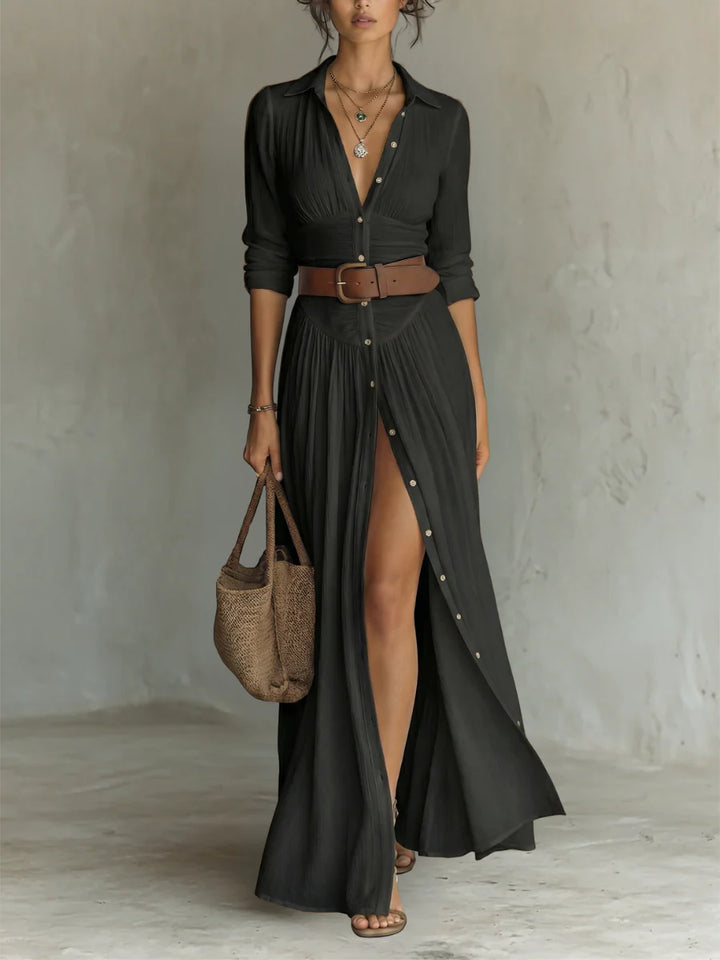Maria - Vestido Maxi de Linho