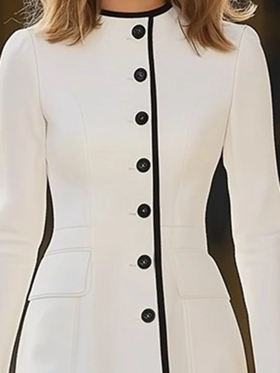 Vestido Elegante De Cuello Redondo | Ropa Festiva Femenina