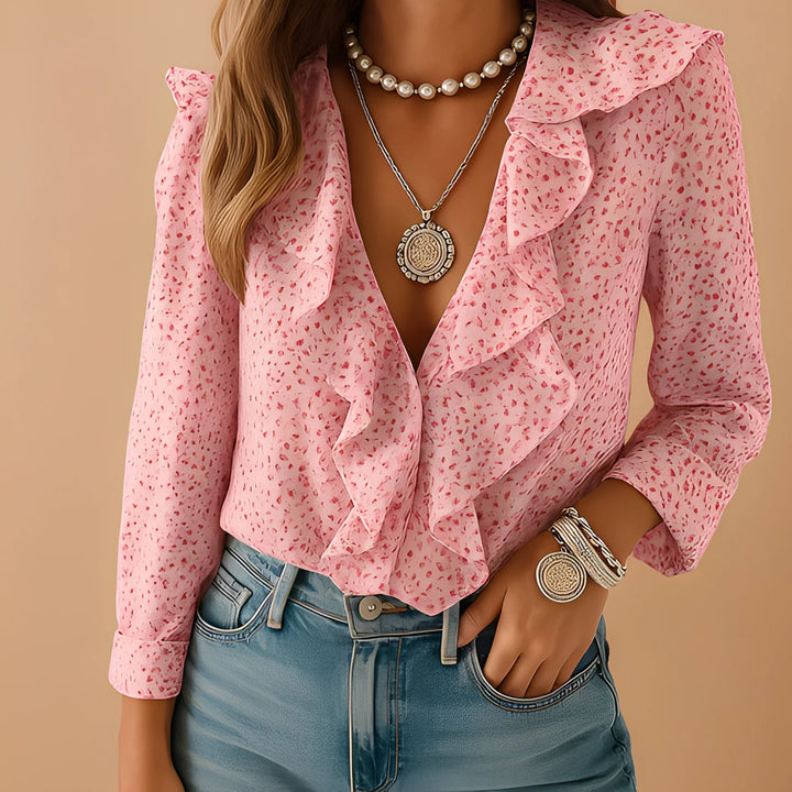 Aleida | blusa manga larga con volantes
