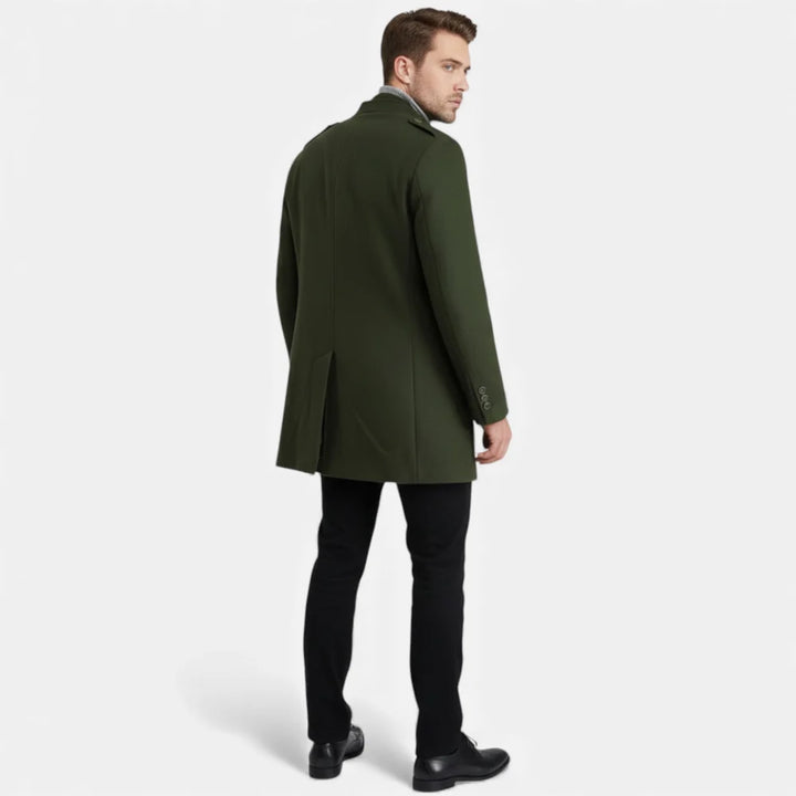 Matteo | Abrigo De Lana Para Hombre, Longitud Media Con Cremallera