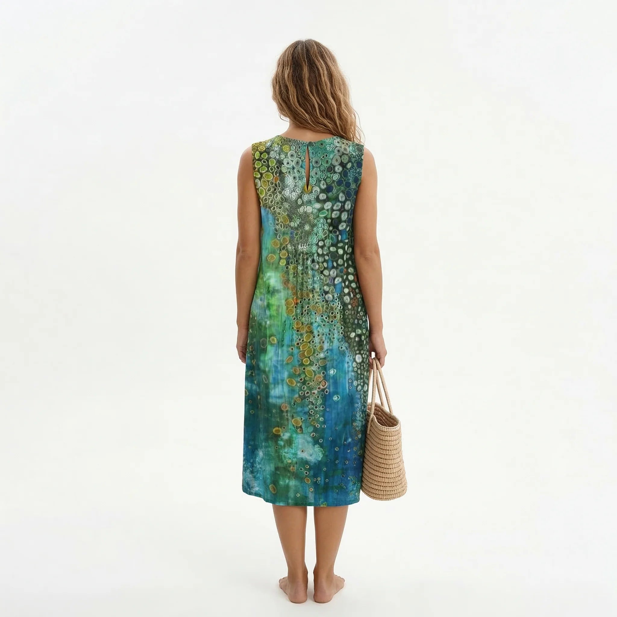 Victoria - vestido midi estampado sin mangas