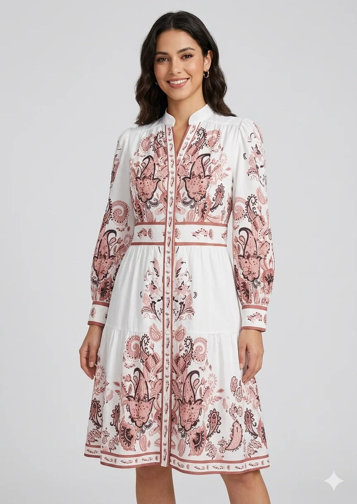 Vestido Maxi Floral Inspirado En Heidi, Con Escote En V Y Mangas Largas, Para Ocasiones Festivas