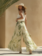 Livia | Conjunto fluido con estampado de lirios y diseño elegante