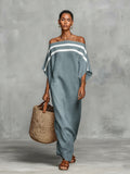 Amelia - vestido maxi femenino minimalista en lino
