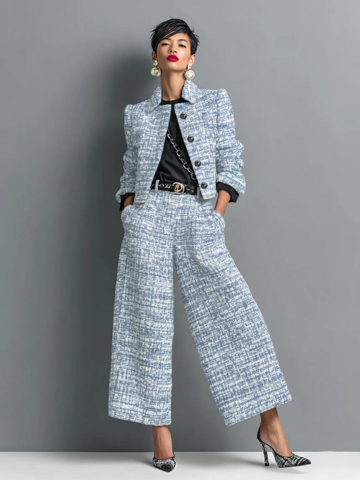 Two-Piece Textured Pant Suit