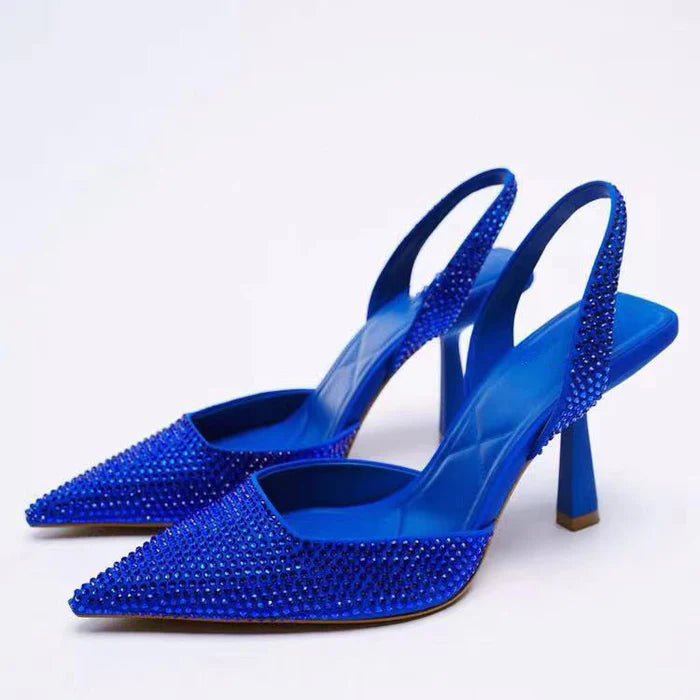 Zapatos De Tacón Alto Con Slingback Y Detalles Embellecidos Para Mujer