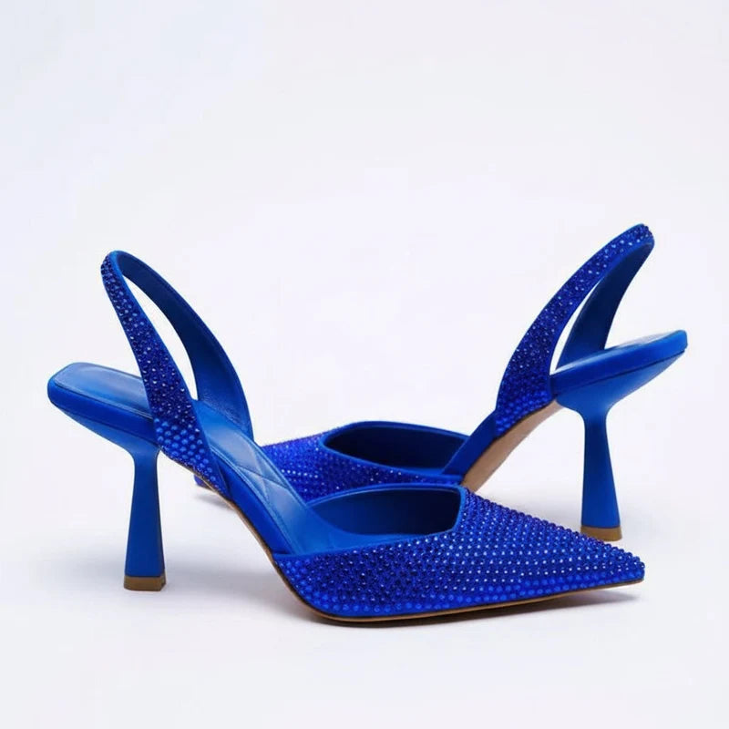 Zapatos De Tacón Alto Con Slingback Y Detalles Embellecidos Para Mujer