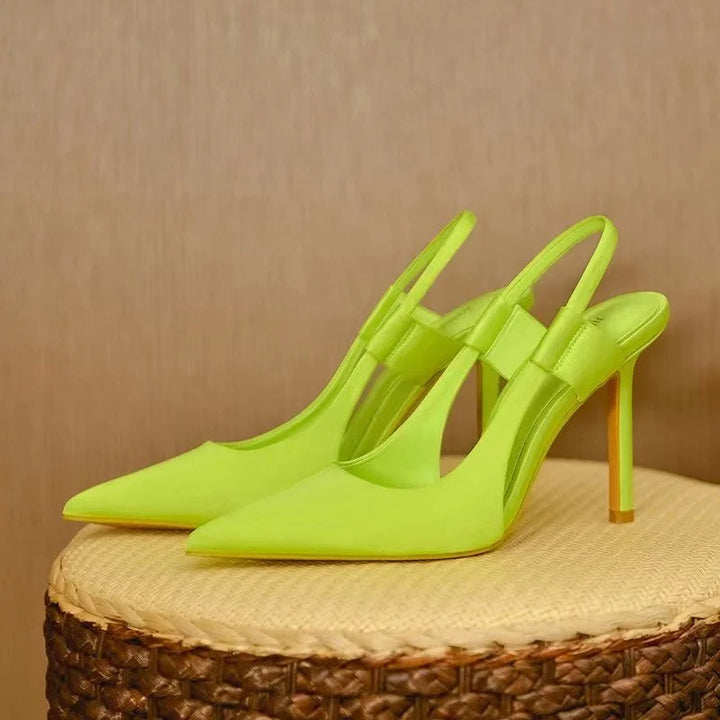 Zapatos De Tacón Stiletto Fino Con Slingback Y Puntera En Pico Para Mujer
