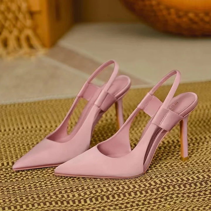 Zapatos De Tacón Stiletto Fino Con Slingback Y Puntera En Pico Para Mujer