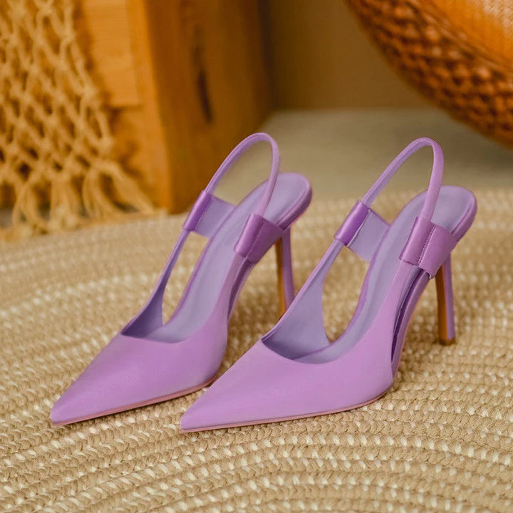 Zapatos De Tacón Stiletto Fino Con Slingback Y Puntera En Pico Para Mujer