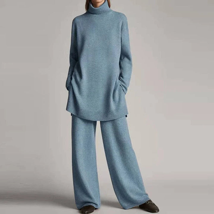 Teresa - Conjunto De Cuello Alto Relajado Con Pantalón Ancho De Algodón