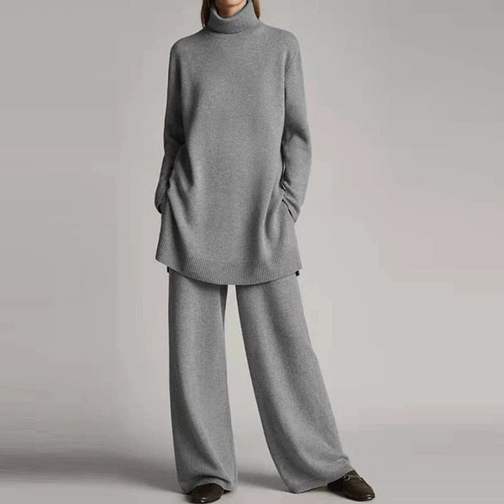 Teresa - Conjunto De Cuello Alto Relajado Con Pantalón Ancho De Algodón