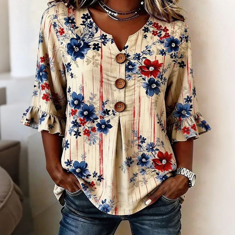 Camisa de manga corta con estampado conmemorativo del día de la independencia