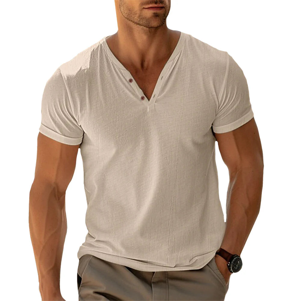 Camisa Henley - Corte Ajustado Flexível