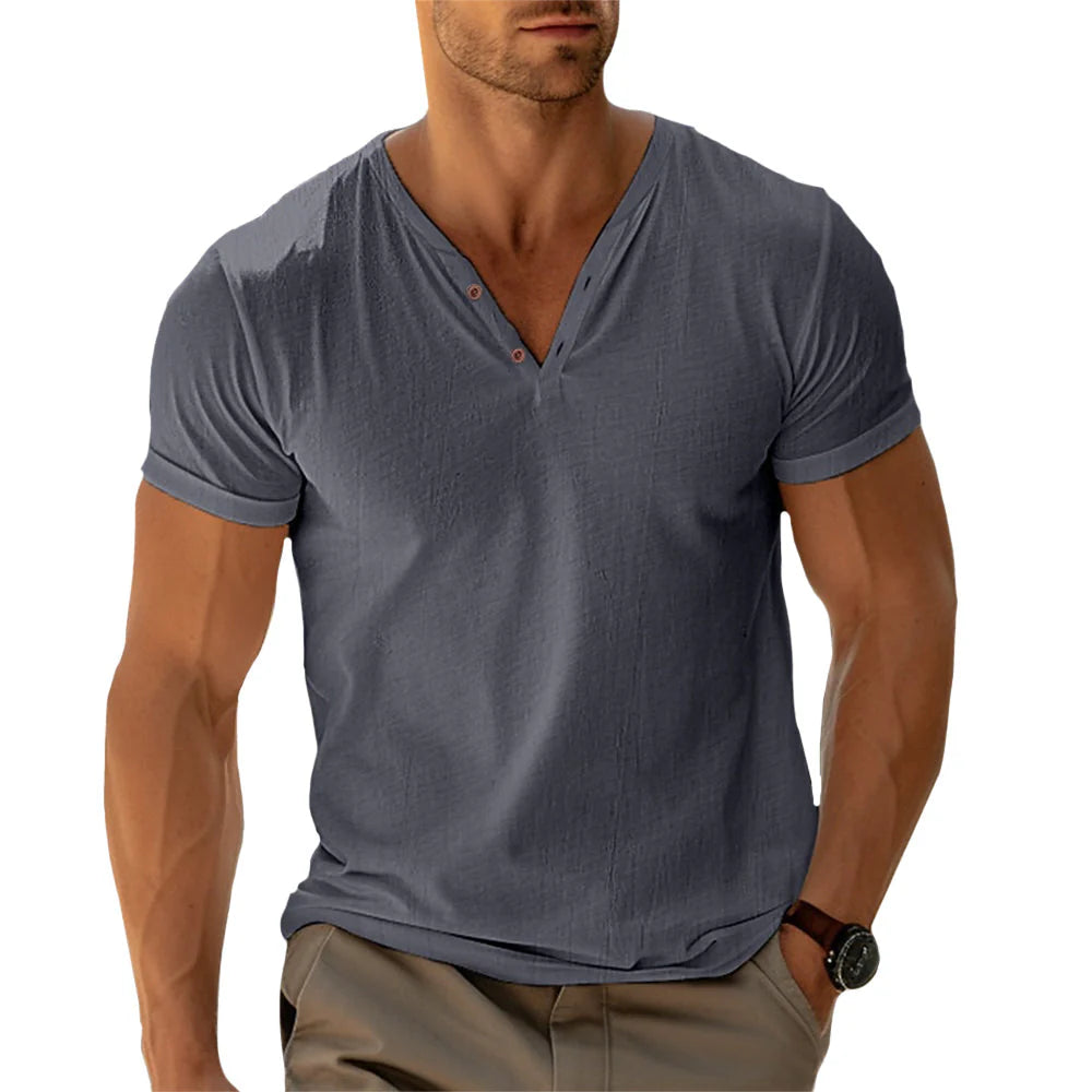 Camisa Henley - Corte Ajustado Flexível