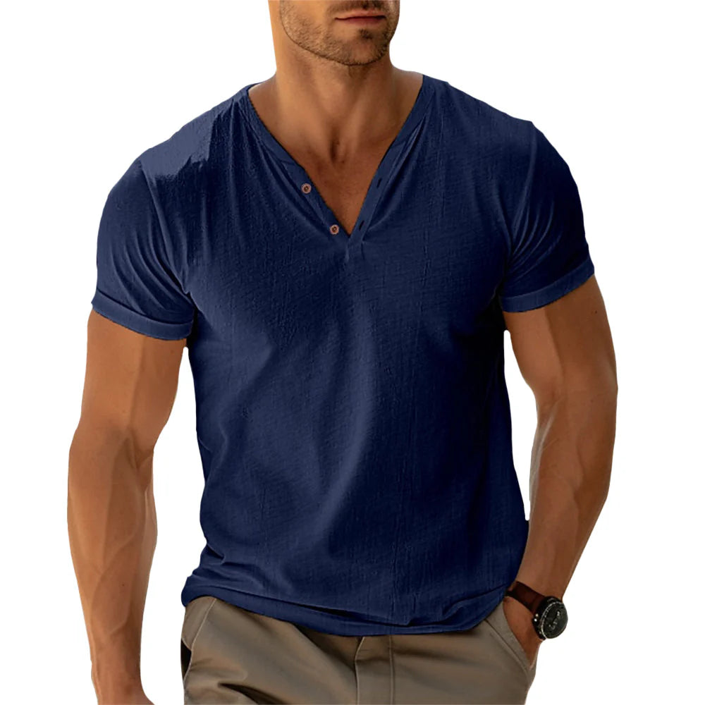 Camisa Henley - Corte Ajustado Movimiento