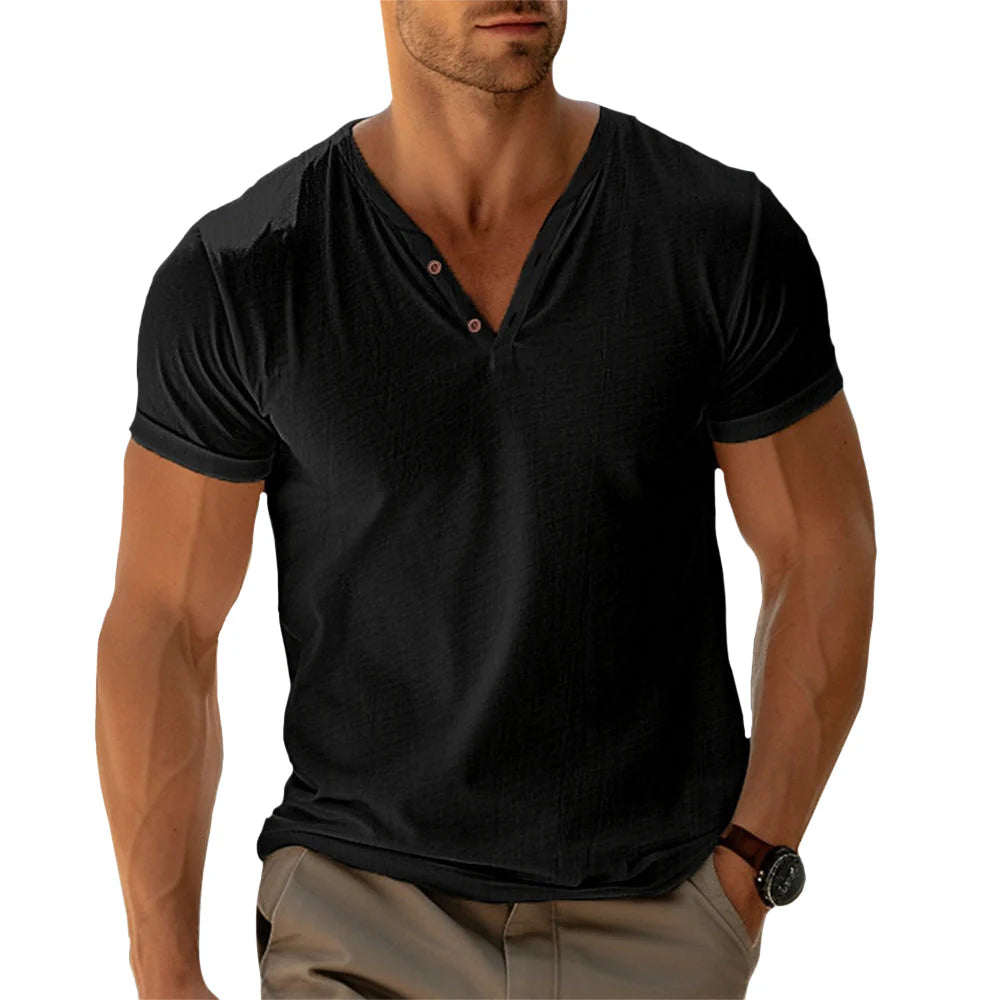 Camisa Henley - Corte Ajustado Flexível