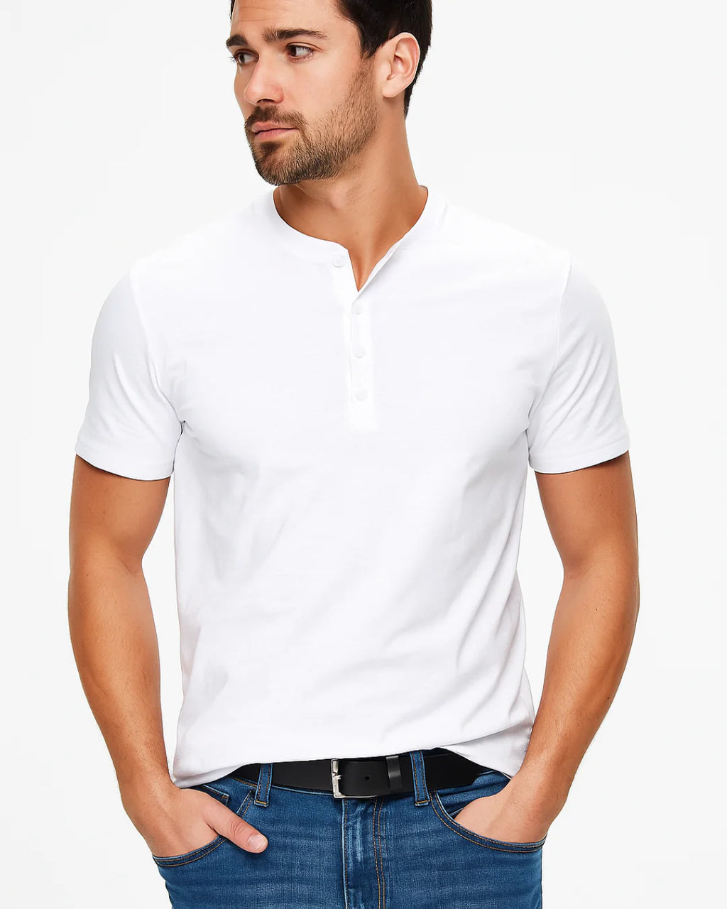 Camisa Henley - Cuello con Botones