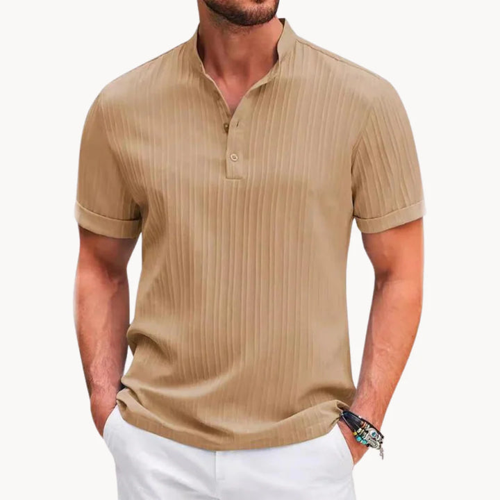 Camisa Henley - Carcela Curta Com Botões