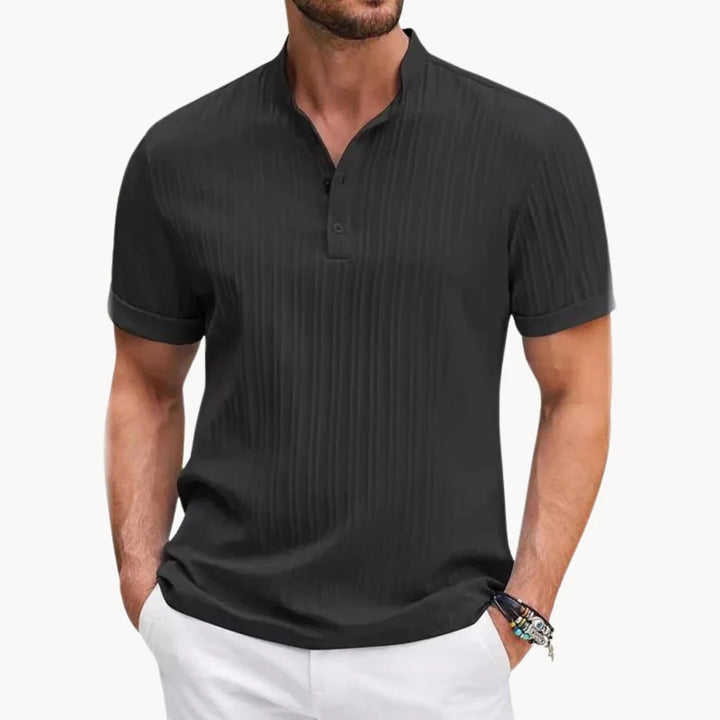 Camisa Henley - Carcela Curta Com Botões
