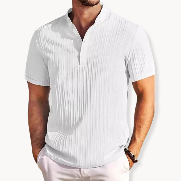 Camisa Henley - Carcela Curta Com Botões