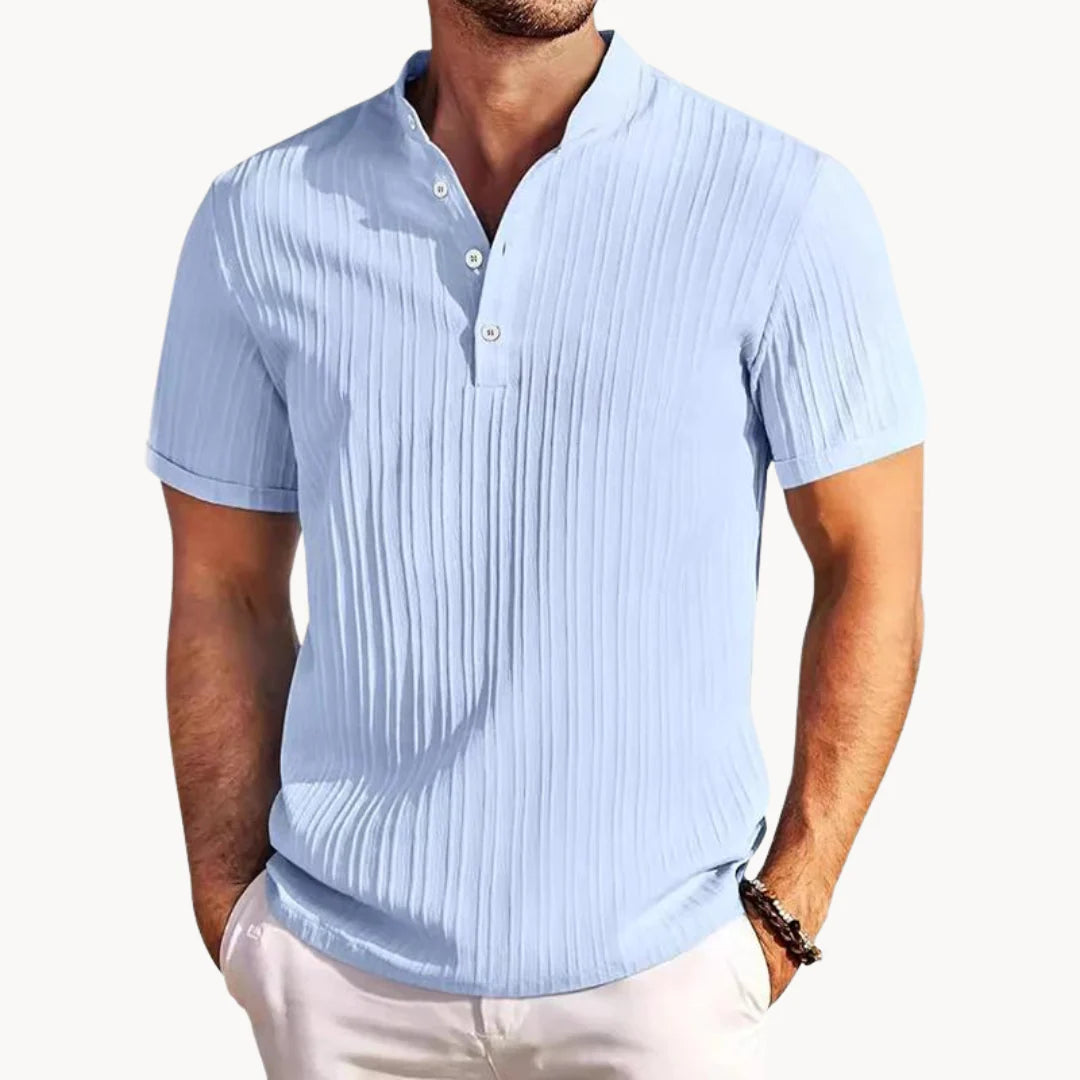 Camisa Henley - Carcela Curta Com Botões