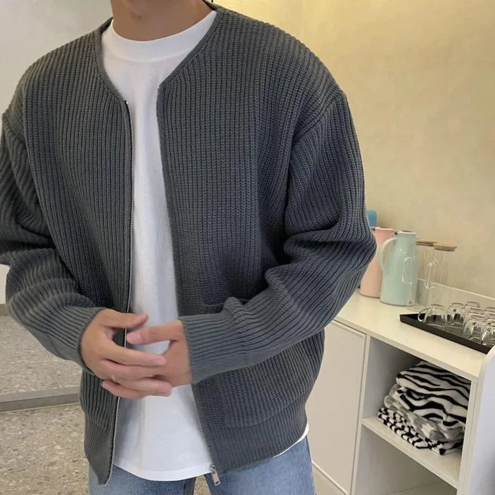 Seth - Sudadera Masculina De Punto Fino Con Cremallera