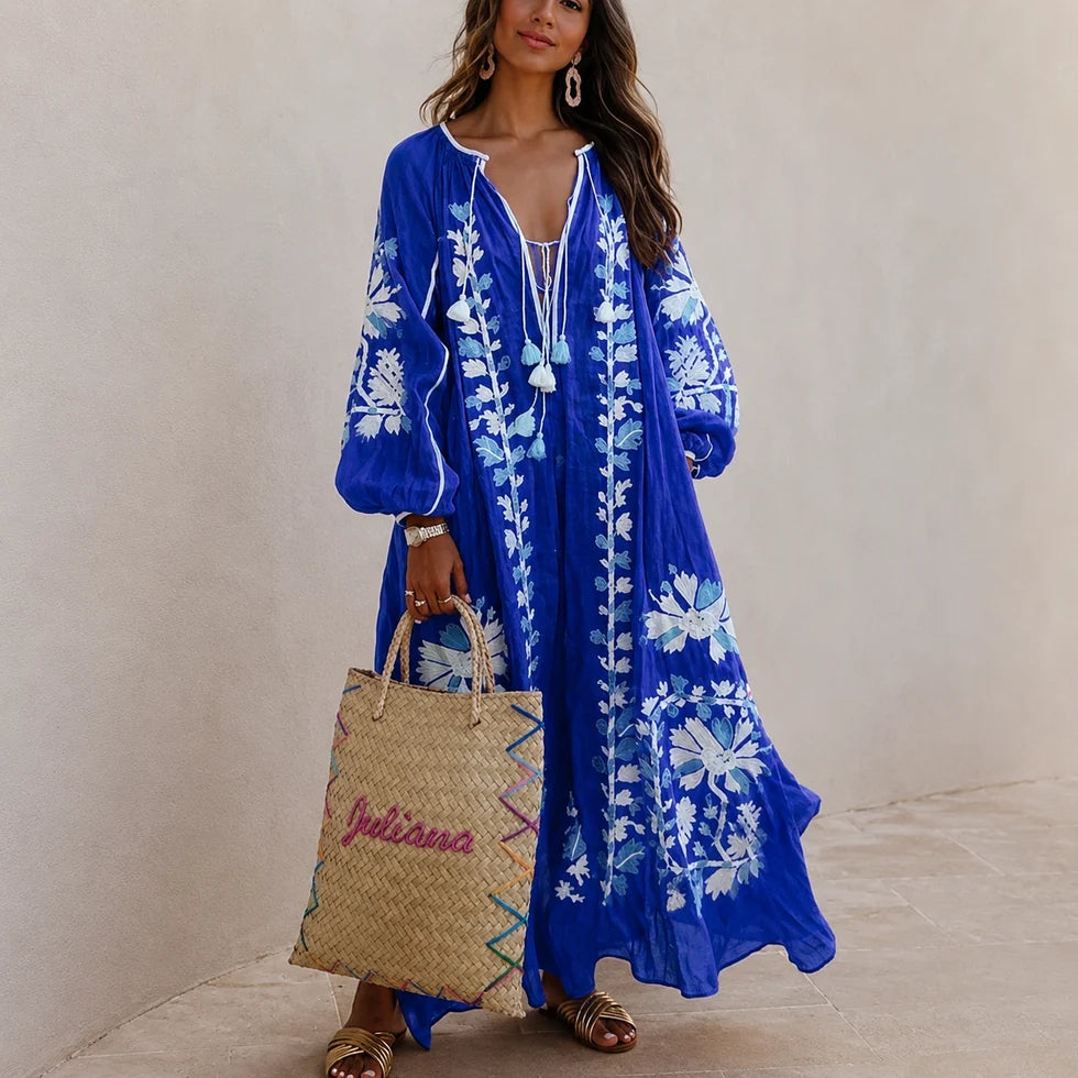Nelia | Vestido Bohemío Casual Con Estampado Floral De Verano