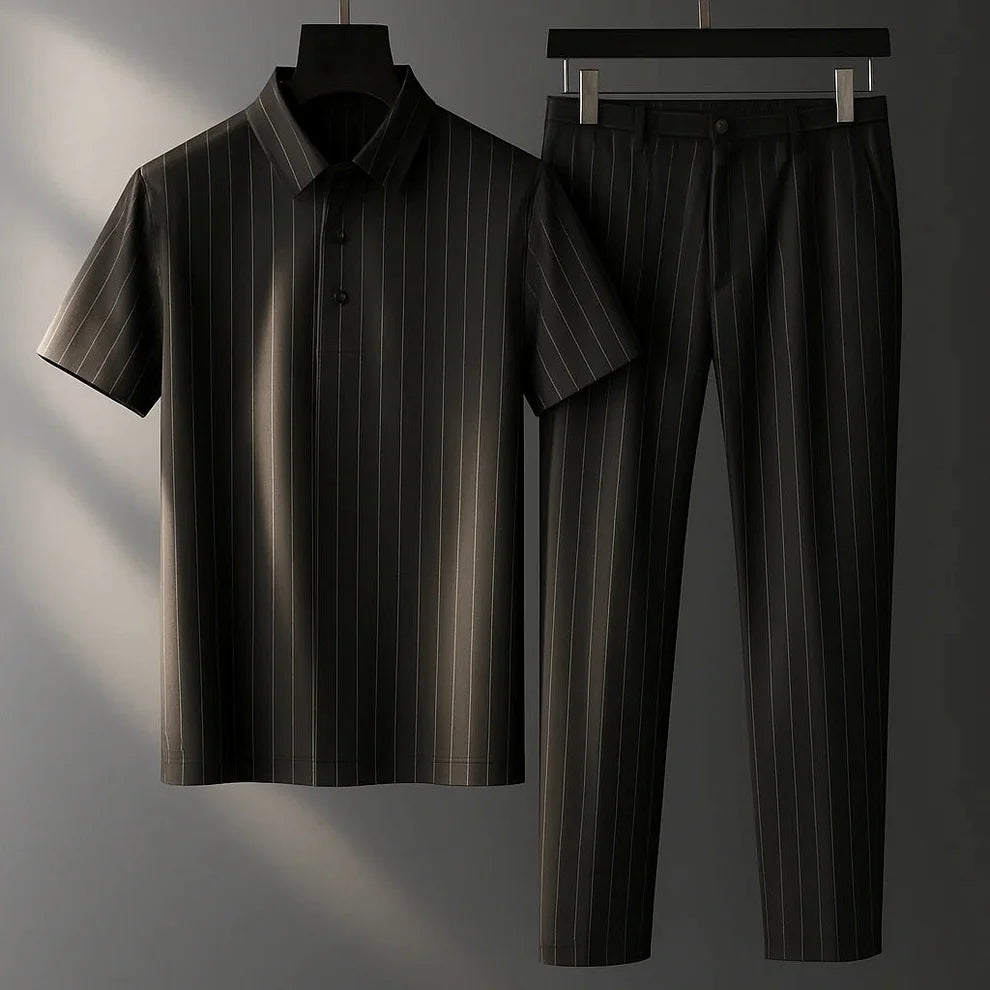 Donny - Casual Striped Polo Set