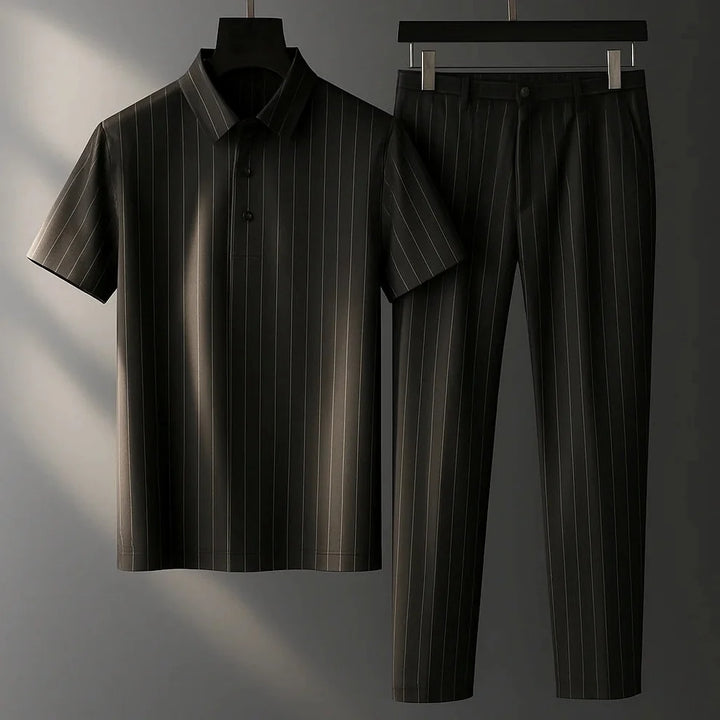 Donny - Casual Striped Polo Set