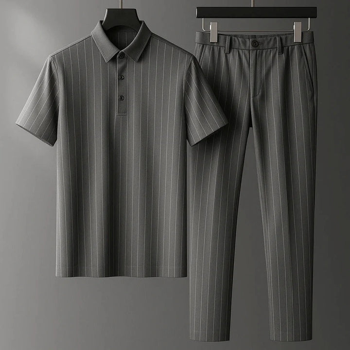 Donny - Casual Striped Polo Set