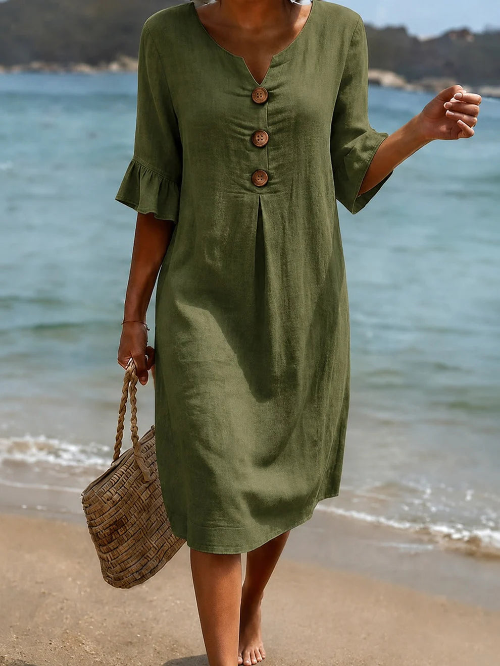 Débora | Vestido Estiloso Con Mangas De Volantes