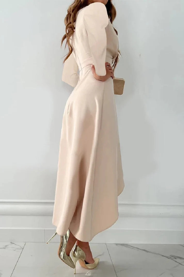 Cereza | Vestido Plisado Monocromático Para Ocasiones Especiales